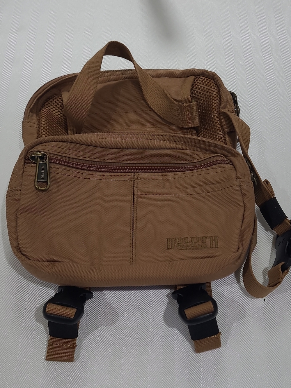 Duluth Trading Company Fire Hose Dog Saddle Bags Harness Brown NWOT